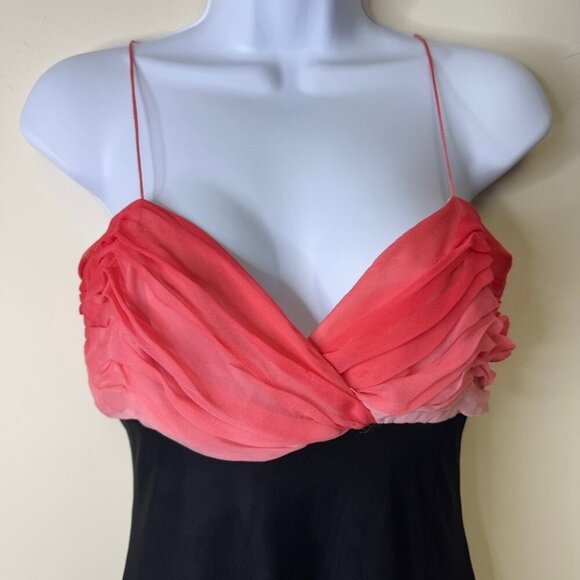 Vintage Y2K 90s Babydoll Pink Rose and Black Fairy Prom Gown Dress Size 8 - Picture 4 of 14